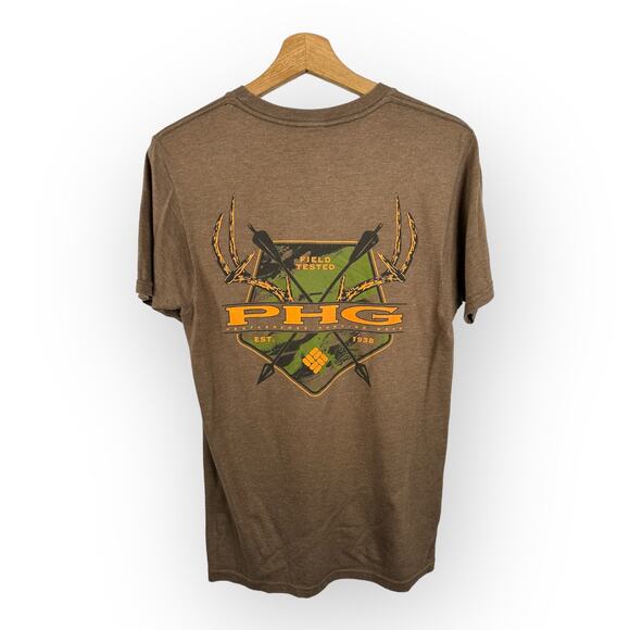 Columbia Other - Columbia PHG Mens size Small Short Sleeve Graphic Hunting Tshirt Brown Hunting